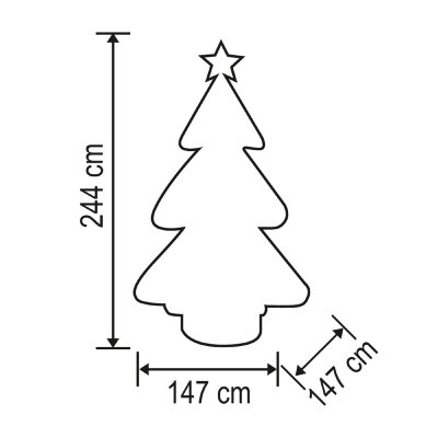 Felfújható karácsonyfa, 240 cm, belső LED projektorral - KD 240 K